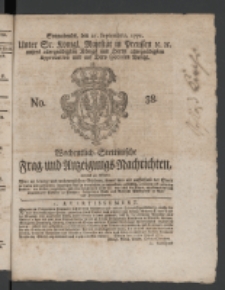 Wochentlich-Stettinische Frag- und Anzeigungs-Nachrichten. 1771 No.38 + Anhang