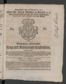Wochentlich-Stettinische Frag- und Anzeigungs-Nachrichten. 1771 No.39 + Anhang