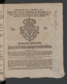 Wochentlich-Stettinische Frag- und Anzeigungs-Nachrichten. 1771 No.49 + Anhang