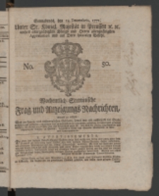 Wochentlich-Stettinische Frag- und Anzeigungs-Nachrichten. 1771 No.50 + Anhang