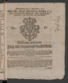 Wochentlich-Stettinische Frag- und Anzeigungs-Nachrichten. 1771 No.51 + Anhang