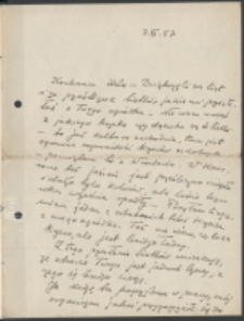 List Marii Dąbrowskiej do Danuty Hepke-Kelch. List z 3.11.1957.