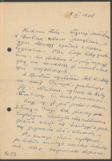 List Marii Dąbrowskiej do Heleny Hepke. List z 8.03.1958.