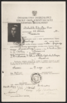 Świadectwo dojrzałości szkoły ogólnokształcącej stopnia licealnego