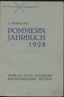 Pommern Jahrbuch. 1928