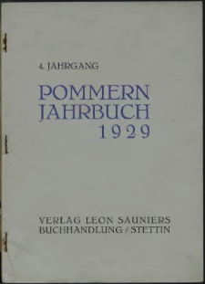 Pommern Jahrbuch. 1929