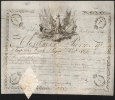 Patent oficerski podporucznika Wojska Polskiego Królestwa Polskiego