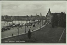 Stettin, Hafenpartie mit Baumbrücke