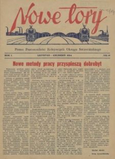 Nowe Tory : pismo pracownik&oacute;w DOKP w Szczecinie. R.1, 1954 nr 10