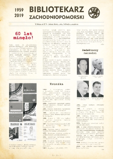 Bibliotekarz Zachodniopomorski. Jednodniówka z okazji 60-lecia czasopisma 1959-2019