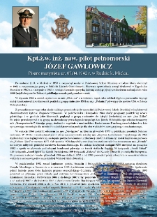 Poczet kapitanów żeglugi wielkiej - kpt. ż.w. Józef Gawłowicz