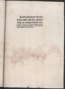 Politica. Trad. Guilelmus de Morbeca. Cum commento Ioannis Versoris