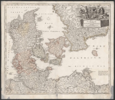 Regni Daniae in quo sunt Ducatus Holsatia et Slesvicum Insul&aelig; Danic&aelig; Provinci&aelig; Lutia Scania Blekingia etc. Nova Tabula