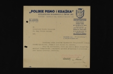 Pismo Spółdzielni Wydawniczej 'Polskie Pismo i Książka" do prezydenta Szczecina Piotra Zaremby