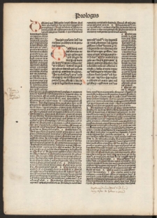 Biblia cum postillis Nicolai de Lyra et expositionibus Guillelmi Britonis in omnes prologos s. Hieronymi et additionibus Pauli Burgensis replicisque Matthiae Doering. P. 1