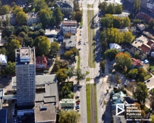 Wieżowiec Polskiego Radia i Telewizji, zdjęcie lotnicze, Szczecin '11