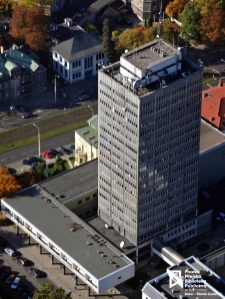 Wieżowiec Polskiego Radia i Telewizji, zdjęcie lotnicze, Szczecin '12