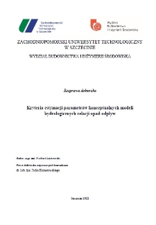 Kryteria estymacji parametrów konceptualnych modeli hydrologicznych relacji opad-odpływ : rozprawa doktorska