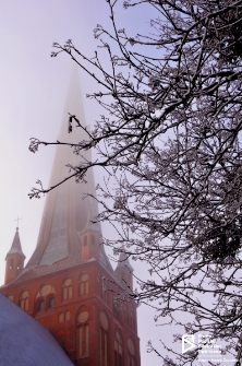 Widok na wieżę Bazyliki św. Jana, Szczecin, zima '09