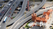 Widok na estakadę Trasy Zamkowej, zdjęcie lotnicze, Szczecin '11