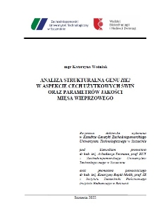 Analiza strukturalna genu HK2 w aspekcie cech użytkowych świń oraz parametrów jakości mięsa wieprzowego