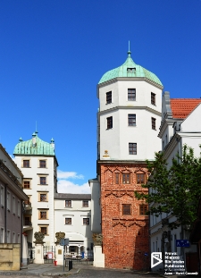 Widok Zamku Książąt Pomorskich od strony ul. Grodzkiej, Szczecin '20