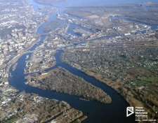 Międzyodrze, port szczecin, zdjęcie lotnicze '96?