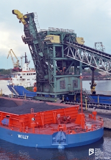 Wieża załadowcza taśmowca portowego, port węglowy, Szczecin '78