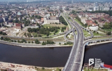 Trasa Zamkowa: ślimacznice nad brzegiem rzeki Odry, pozdzamcze, zdjęcie lotnicze, Szczecin '96