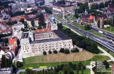Zamek Książąt Pomorskich, zdjęce lotnicze, Szczecin '00