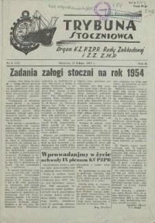 Trybuna Stoczniowca. R.2, 1954 nr 3