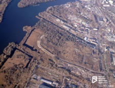 Teren przeznaczony pod oczyszczalnię ścieków Pomorzany, zdjęcie lotnicze, Szczecin '01