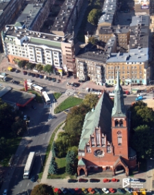 Kościół św. Wojciecha (Kościół Garnizonowy), zdjęcie lotnicze, Szczecin '05