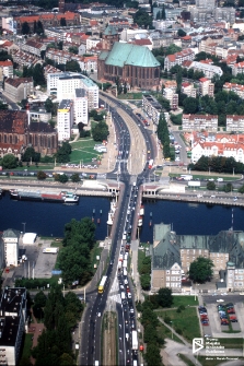 Most Długi na Odrze, zdjęcie lotnicze, Szczecin '05