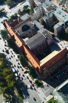 Poczta Główna przy al. Niepodległości, zdjęcie lotnicze, Szczecin '05