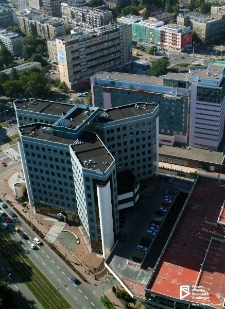 Biurowiec przy ul. Matejki 22, zdjęcie lotnicze, Szczecin '05