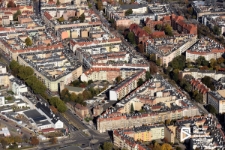 Turzyn, kwartał pomiędzy al. Bohaterów Warszawy a al. Piastów, zdjęcie lotnicze, Szczecin '21