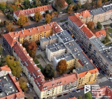 Kamienice przy ul. Adama Mickiewicza i 5 Lipca, zdjęcie lotnicze, Szczecin '13