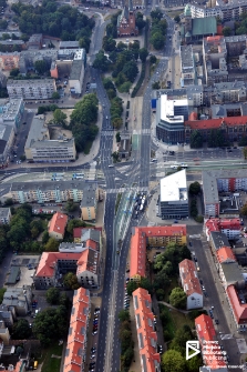 Okolica placów Brama Portowa i Zwycięstwa, zdjęcie lotnicze, Szczecin '12