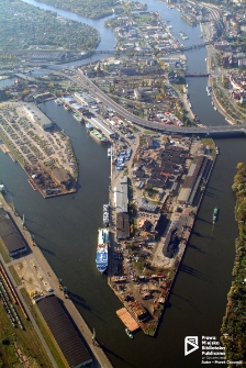 Nabrzeża portowe na Łasztowni, zdjęcie lotnicze, Szczecin '06