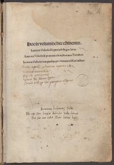 Elegantiae linguae Latinae : De pronomine sui. Lima quaedam Laurentii Vallensis