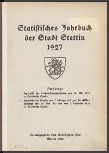 Statistisches Jahrbuch der Stadt Stettin