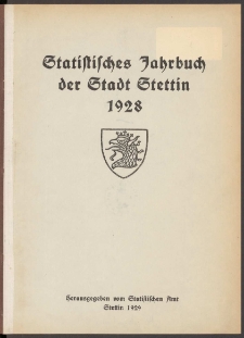 Statistisches Jahrbuch der Stadt Stettin. 1928 wyd. 1929