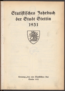 Statistisches Jahrbuch der Stadt Stettin. 1931 wyd. 1932