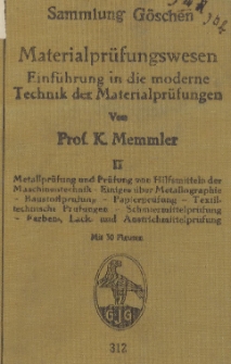 Materialprüfungswesen :