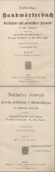 Dokładny słownik języków polskiego i niemieckiego w czterech tomach.