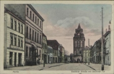 Pyritz, Stettiner Straße mit Stettiner Tor