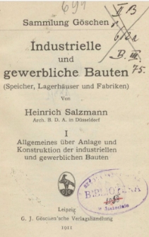 Industrielle und gewerbliche Bauten (Speicher, Lagerh&auml;user und Fabriken)