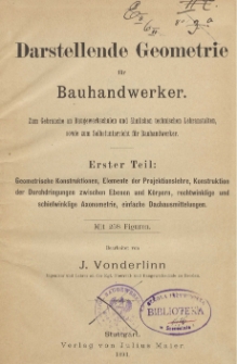 Darstellende Geometrie für Bauhandwerker
