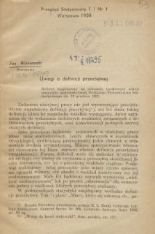 Uwagi o definicji przeciętnej